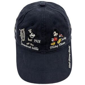 Disney Parks Adult Hat Cap Blue Mickey Mouse Cartoon Embroidered Adjustable